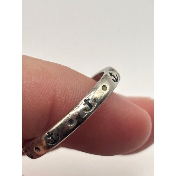 925 James Avery Sterling Silver Anchor Band Ring Size 8.5 - Picture 5 of 7